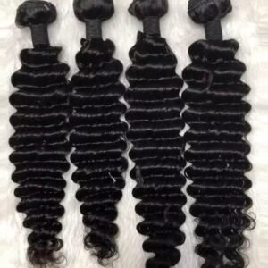 Extensiones Cosidas de Cabello Humano Natural Rizado 24” 3 Paquetes (300g) Color Natural