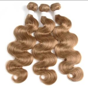 Extensiones Cosidas de Cabello Humano Natural Ondulado 28” 3 Paquetes (300g) Rubio Medio