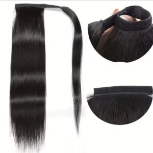 Cola de Caballo de Cabello Humano Natural Lacio 26” Negro 100g